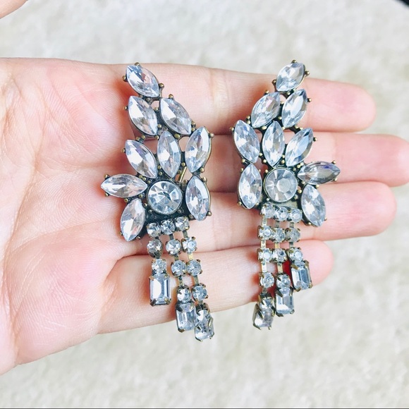 ✨Sparkling Faux Crystal Floral Dangling Earringss - Picture 3 of 6